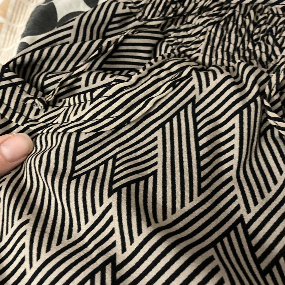 Nanette Lepore Black and Cream Geometric pants
